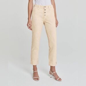 AG Adriano Goldschmied Isabelle Button Fly Jeans 29 NWT Straight Crop Raw Hem